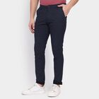 Men's Slim Fit Casual Trousers , नेवी ब्लू, small image number null