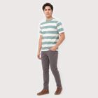 Men's Aqua Round Neck Regular T-Shirt, Aqua, small