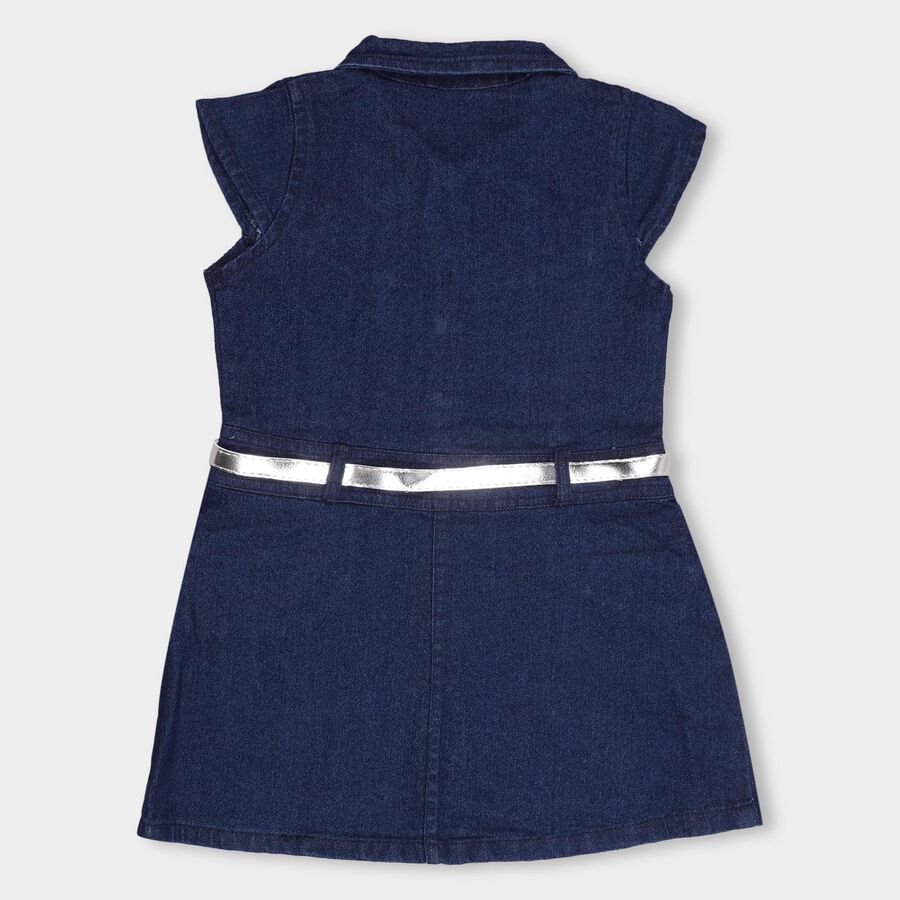 Girls' Frock, गहरा नीला, large image number null