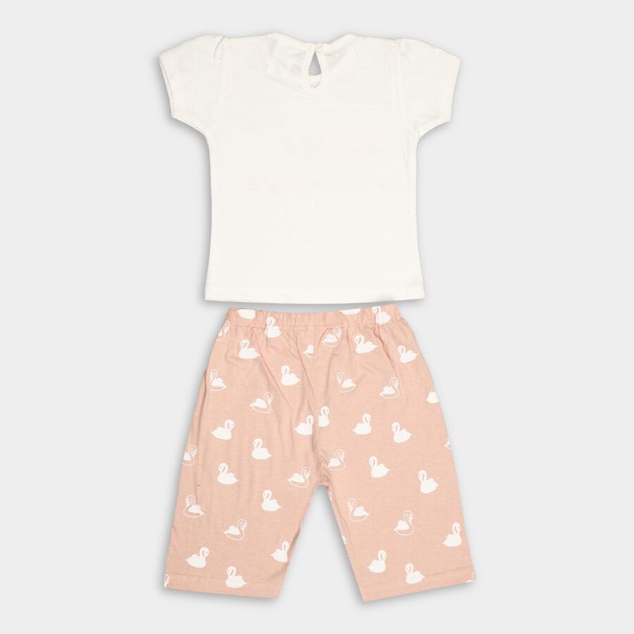 Infant Girl's Cotton Capri Set, Light Pink, large image number null