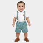 Infants' Teal Polo Neck Embroidered Baba Suit, Teal Blue, small
