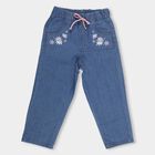 Girls' Light Blue Regular Fit Embroidered Jeans, Mid Blue, small image number null