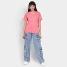 Ladies' Round Neck T-Shirt , गुलाबी, small image number null