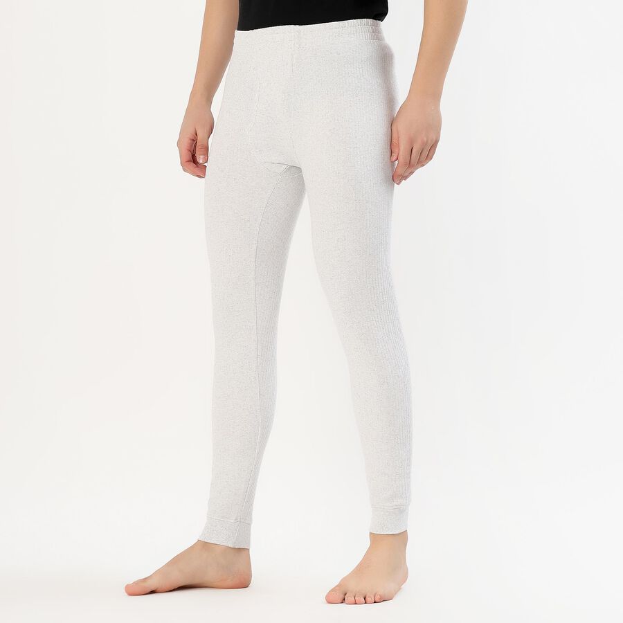 Men's Light Grey Cotton Blend Thermal Lower, Melange Light Grey, large image number null