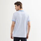 Men's Light Blue Cotton Polo Neck Printed T-Shirt, Light Blue, small image number null