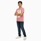 Boys Muted Dusty Pink Crew Neck Casual Half Sleeve T-Shirt, गुलाबी, small image number null