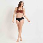 Half Lace Padded Bra, Brown, small image number null