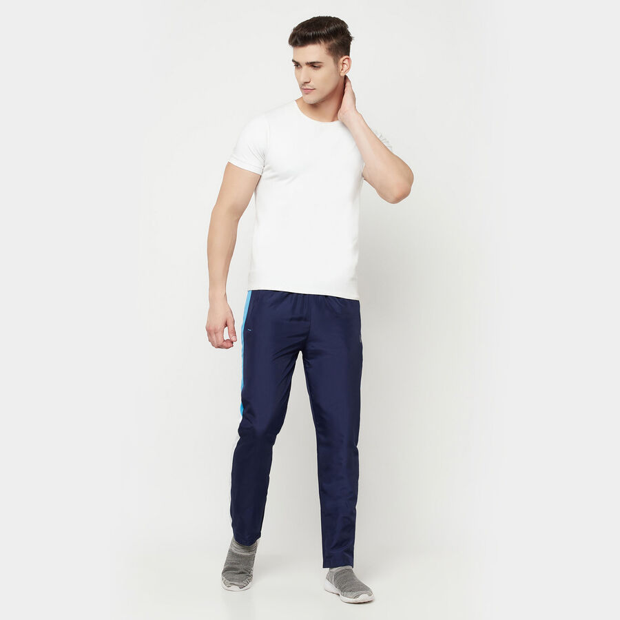 Cut & Sew Regular Track Pants, Navy Blue, large image number null
