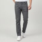 Men's Grey Slim Fit Washed Jeans, Light Grey, small