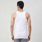 Men's White Cotton Round Neck Classic Vest, सफ़ेद, small