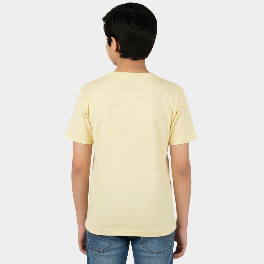 Boys' Half Sleeves T-Shirt, मस्टर्ड, large