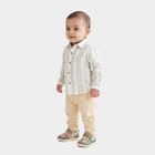 Infants' Mint Green Cotton Collar Neck Striped Baba Suit, Light Green, small