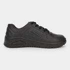 Men's Jet Black Lace-Up Casual Shoes, काला, small