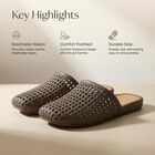 Women's Taupe Woven Slip-On Mules, Brown, small
