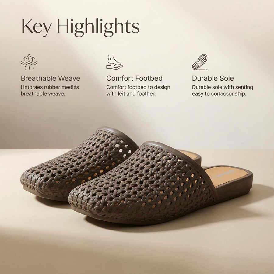 Women's Taupe Woven Slip-On Mules, Brown, large