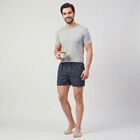 Men's Navy Blue Relaxed Fit Checked Boxers, Navy Blue, small