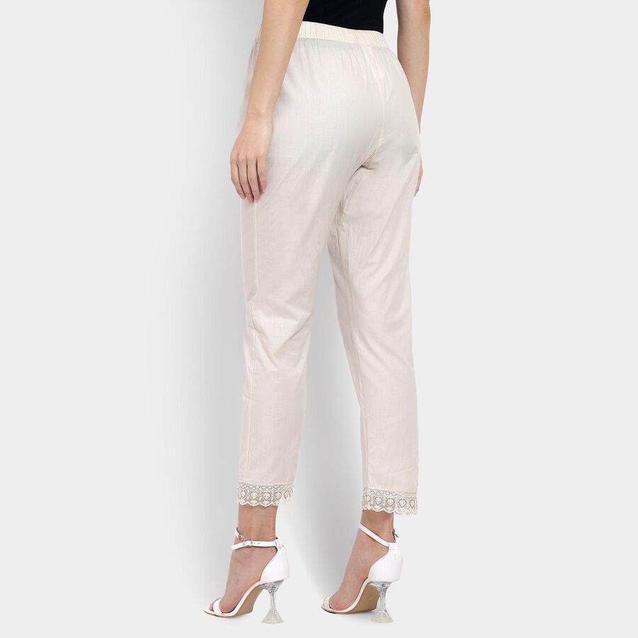 Ladies' 100% Cotton Palazzos , Off White, large image number null