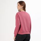 Women's Muted Rose Pink Crew Neck Casual Sweatshirt, गुलाबी, small image number null