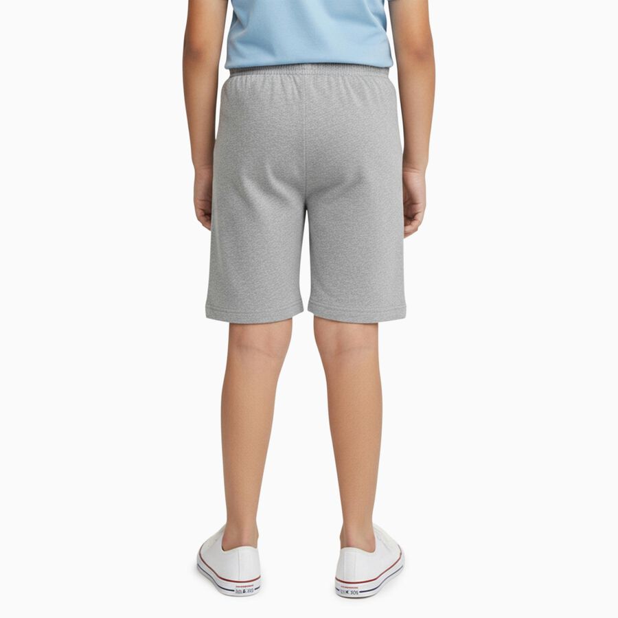 Boys Cotton Blend Bermuda Shorts, Melange Light Grey, large
