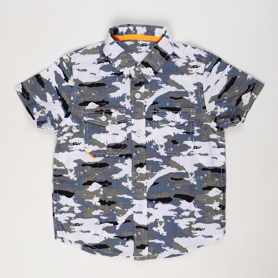 Boys' Casual Shirt, White, large