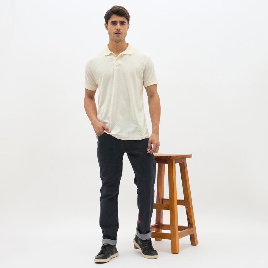 Men's Jet Black Slim Fit Classic Jeans, Dark Grey, large