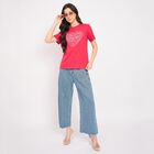 Ladies' Round Neck T-Shirt , Fuchsia, small