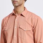 Men's 100% Cotton Casual Shirt, Peach, small image number null