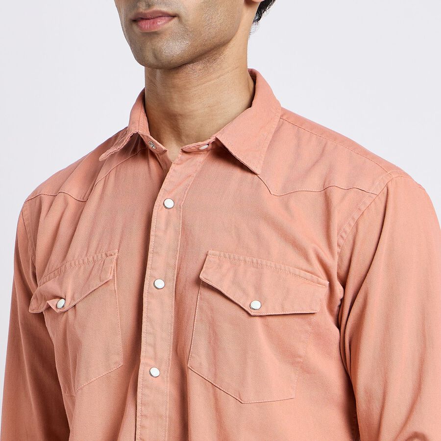Men's 100% Cotton Casual Shirt, Peach, large image number null