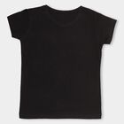 Girls' 100% Cotton T-Shirt , Black, small image number null