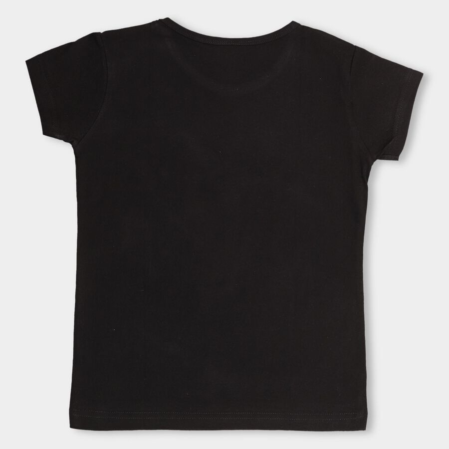Girls' 100% Cotton T-Shirt , Black, large image number null