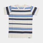 Boys' Light Blue Round Neck Graphic Printed T-Shirt, हल्का नीला, small