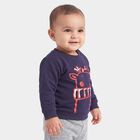Infants' Navy Blue Crew Neck Pullover Sweatshirt, Navy Blue, small