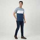 Men's Light Blue Cotton Round Neck Casual T-Shirt, हल्का नीला, small