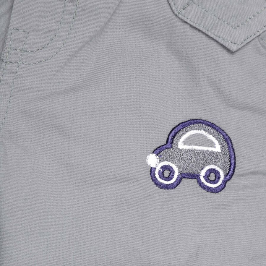 Infants Cotton Solid Trousers, Light Grey, large image number null