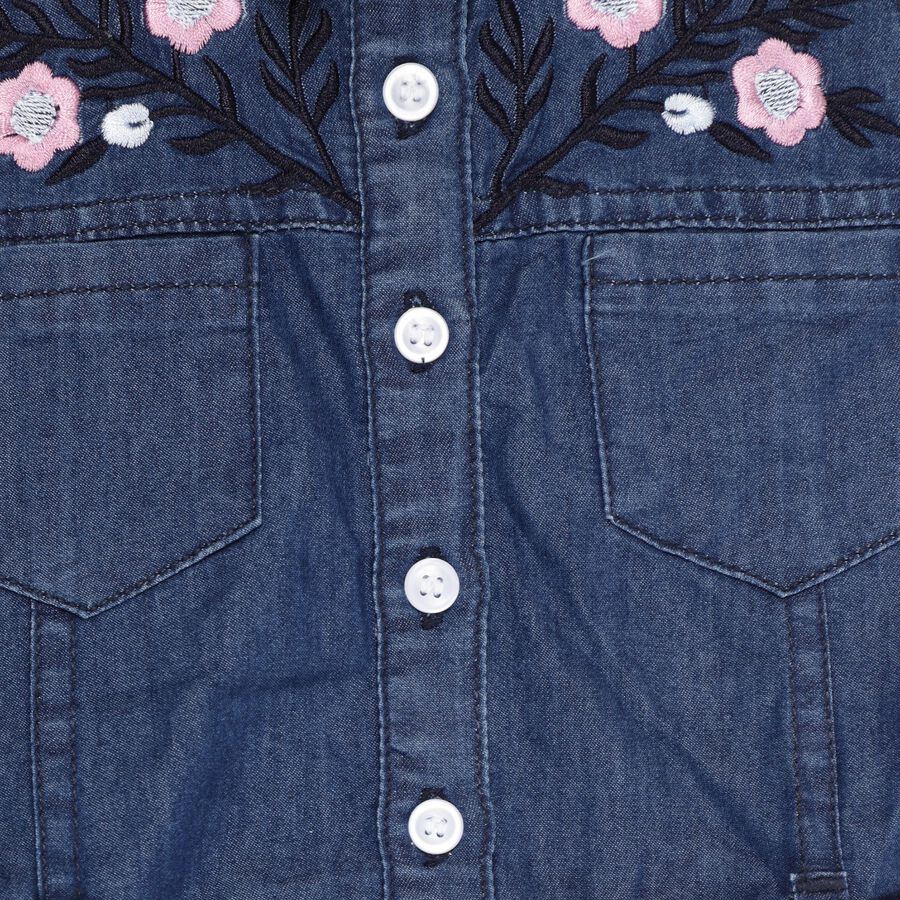 Girls' Frock , गहरा नीला, large image number null