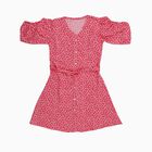 Girls Bright Floral Sleeveless Casual Dress, गुलाबी, small