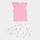 Infants Cotton Skirt Top Set, Pink, small image number null