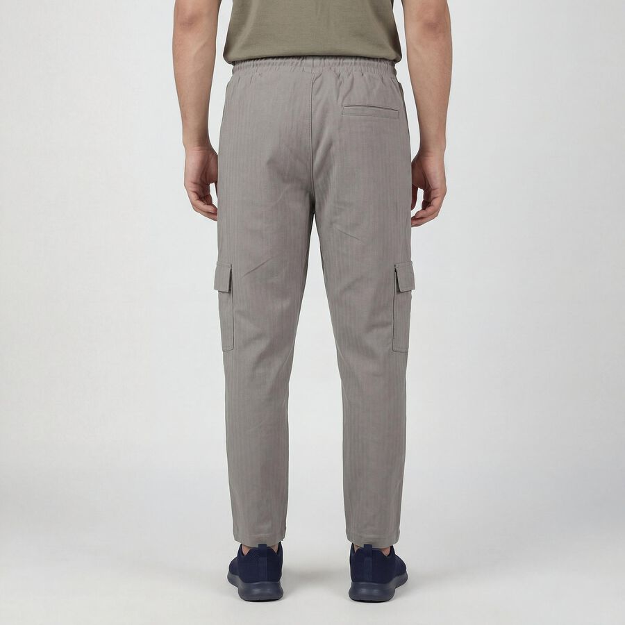 Men's Grey Tapered Cargo Jogger, Dark Grey, large