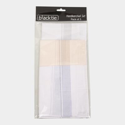 Men's White Handkerchief Set