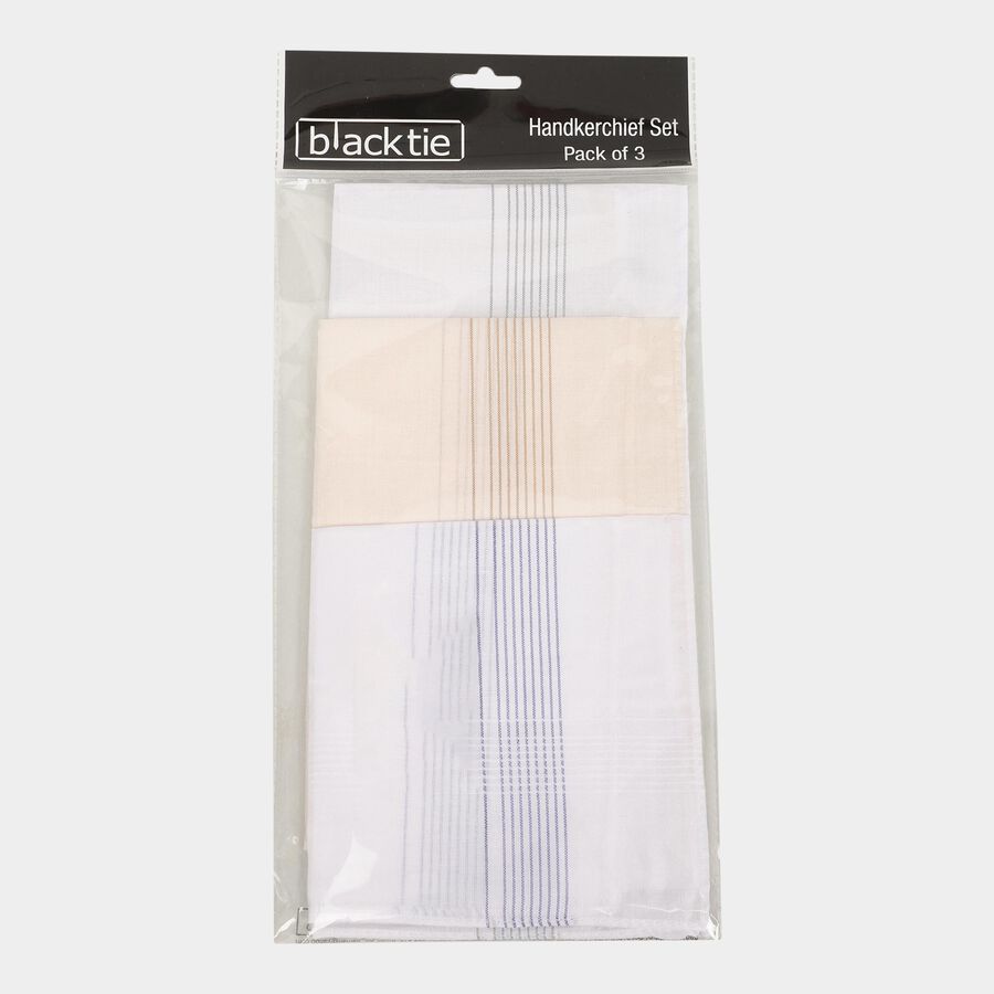 Men's White Handkerchief Set, Beige, large image number null