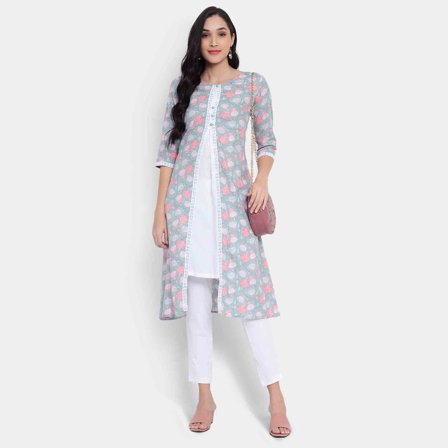All Over Print Kurta, Light Grey, large image number null