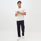 Men's Deep Navy Blue Regular Fit Ribbed Track Pants, Navy Blue, small image number null