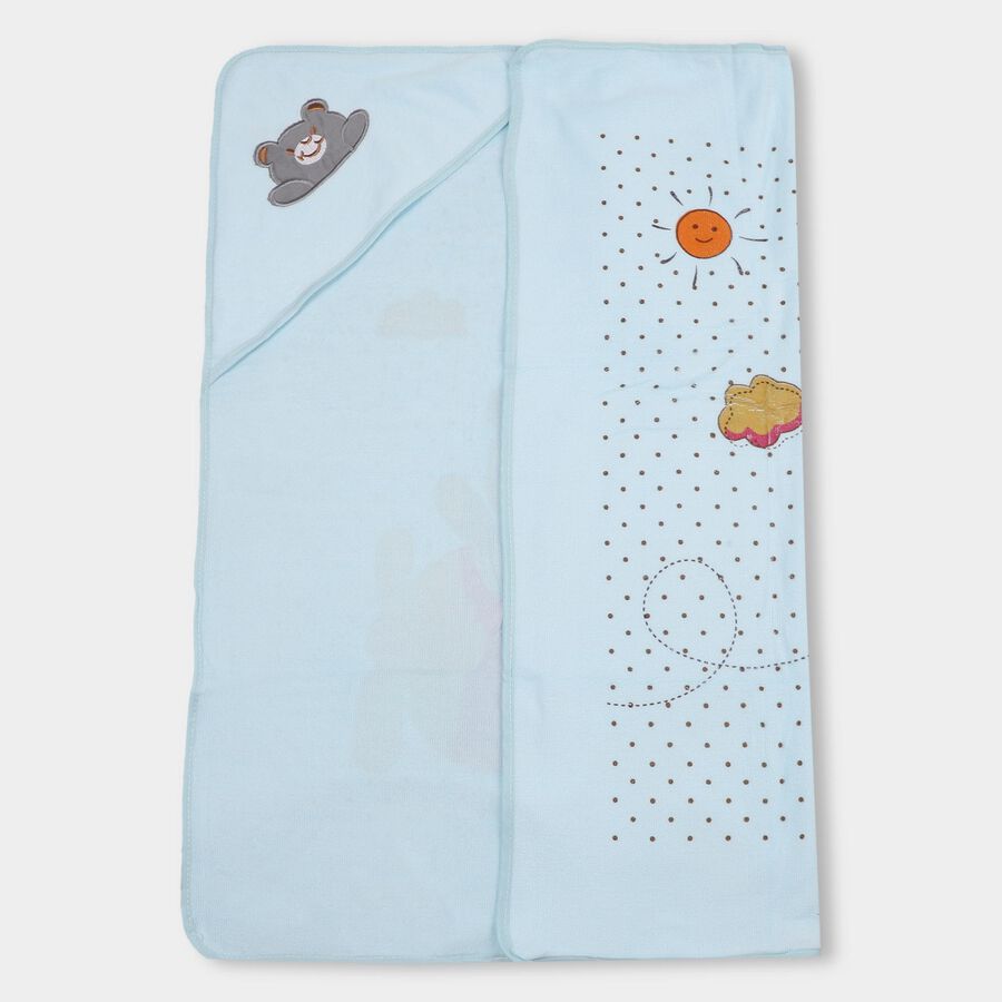 Infants' 100% Cotton Towel, Mid Blue, large image number null