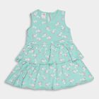 Infant Girls' 100% Cotton Frock , हल्का हरा, small image number null