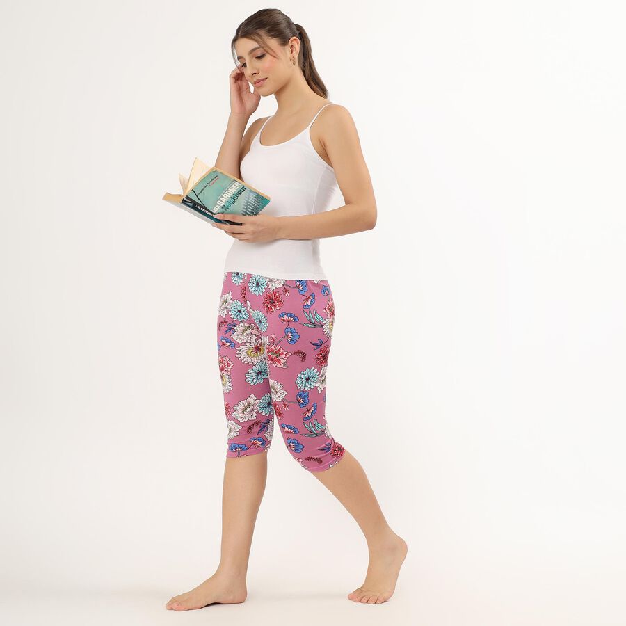 Ladies' Flared Capri , Pink, large