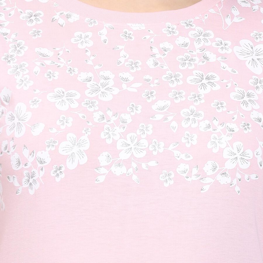 Ladies' Round Neck T-Shirt, Pink, large