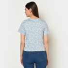 Printed Round Neck T-Shirt, Light Blue, small image number null