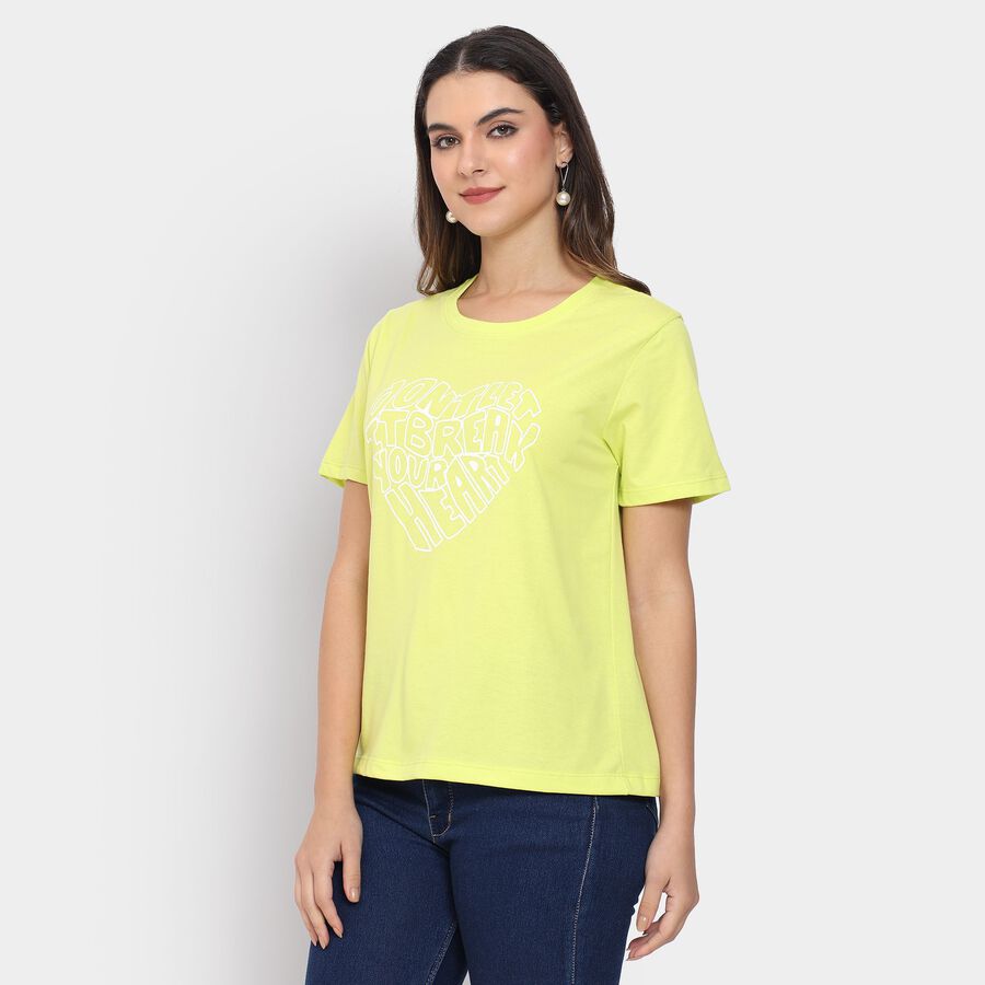 Ladies' Round Neck T-Shirt , Lemon, large image number null