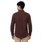 Men's Maroon Cotton Button-Down Collar Regular Fit Casual Shirt, मरून, small