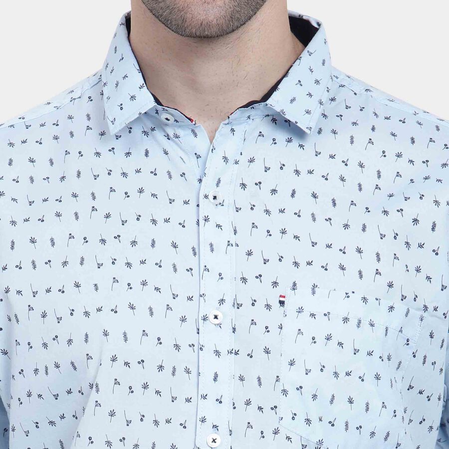 Printed Casual Shirt, Light Blue, large image number null